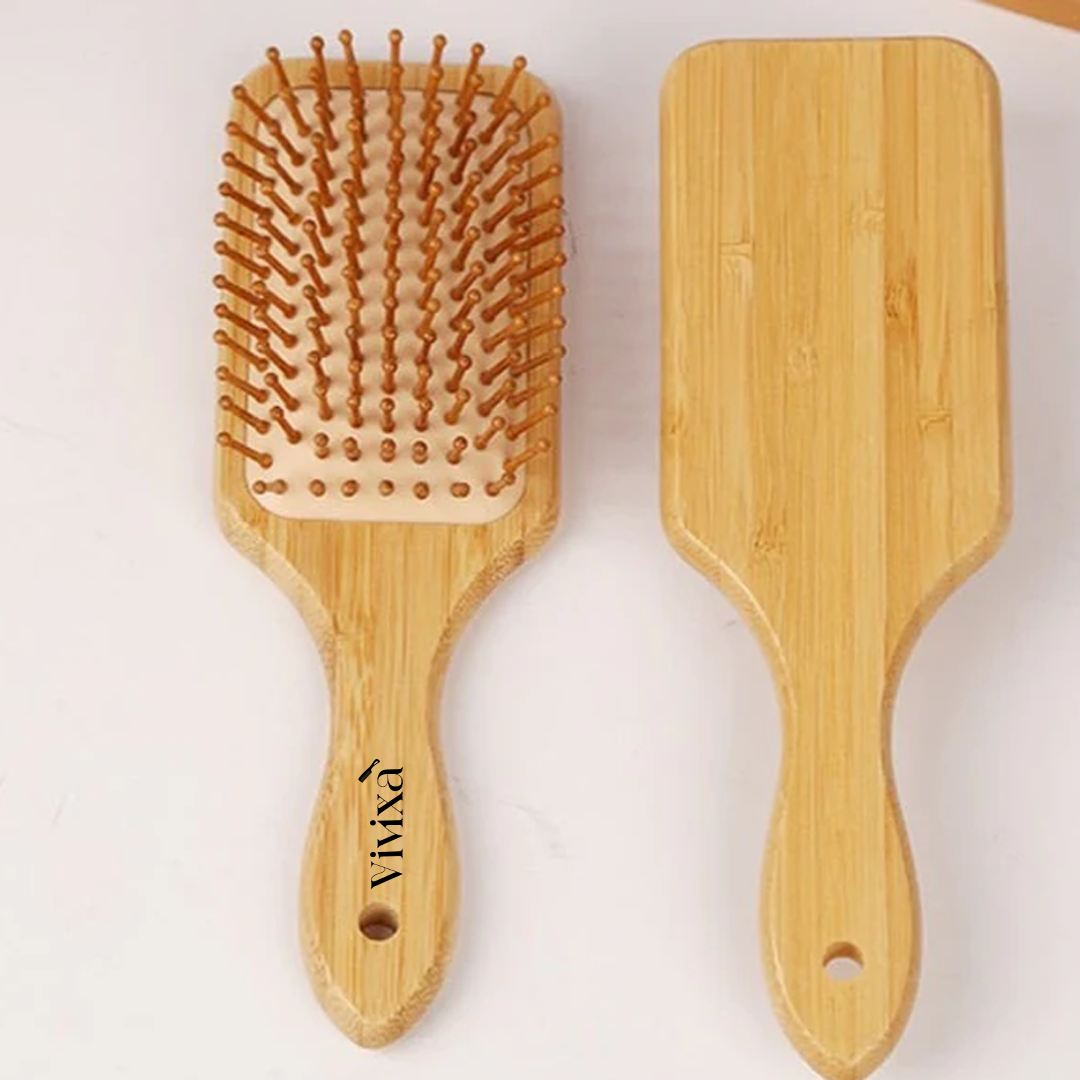 Wooden Massage Hair Brush with Wide Tooth Comb